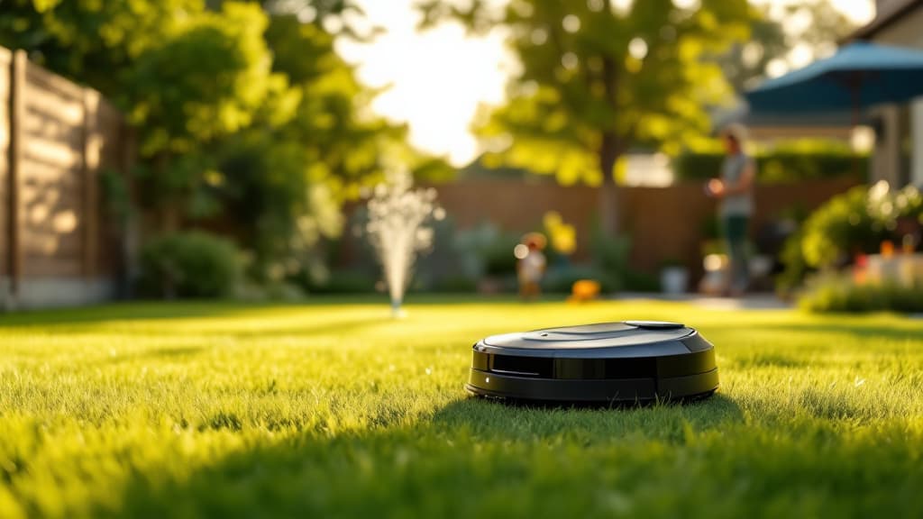 EdgeWise mower at its charging dock